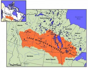 Lake Winnipeg watershed map