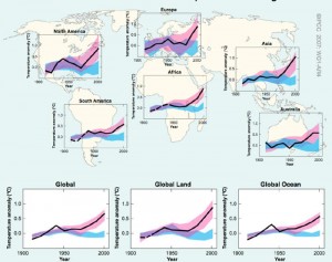 Global temperature change due to human factors