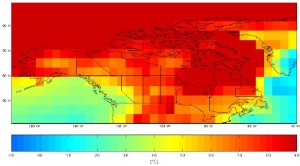 Projected temperature 2080s Canada